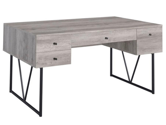 Analiese 4-drawer Writing Desk Grey Driftwood 801999