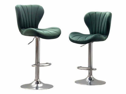 2 Velvet Green Bar Stools