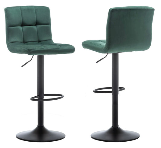 2 Velvet Green Bar Stools