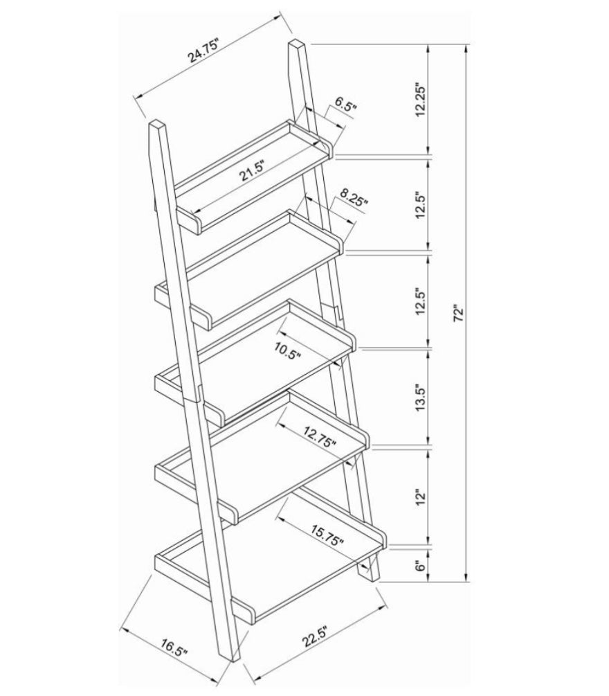 Colella 3-piece 1-drawer Ladder Desk Set Cappuccino 801373-S3