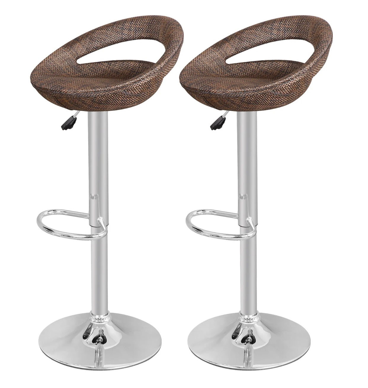 2 Wicker Brown Bar Stools