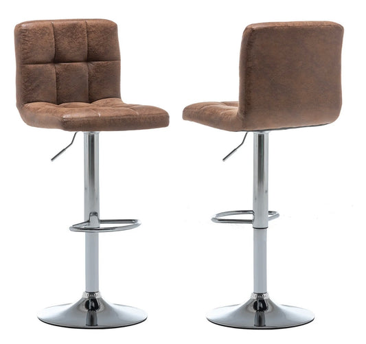 2 Velvet Brown Bar Stools