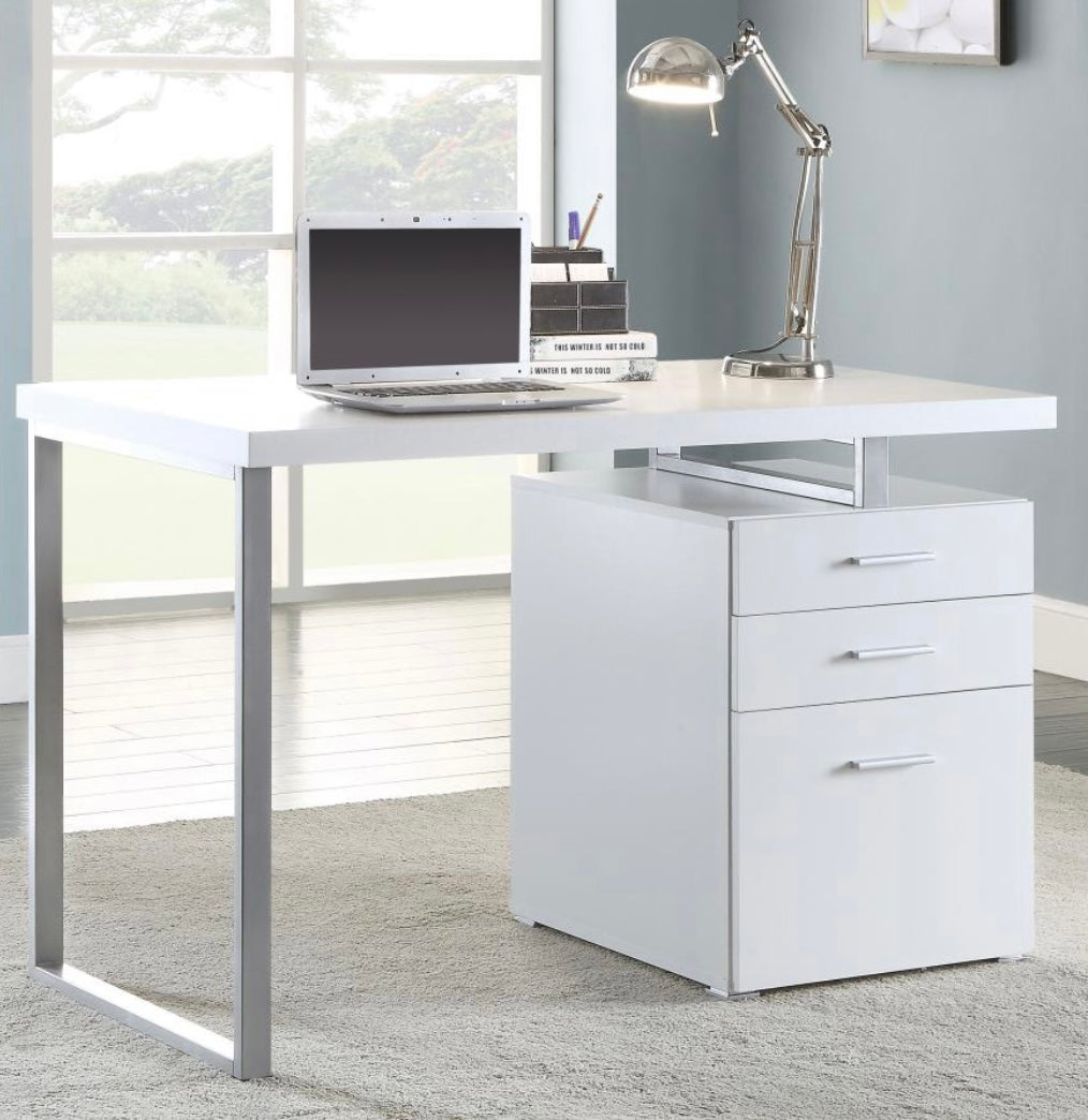 Brennan 3-drawer Office Desk White 800325