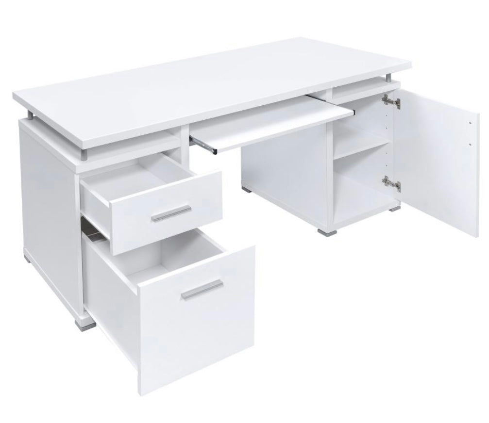 Tracy 2-drawer Computer Desk White 800108