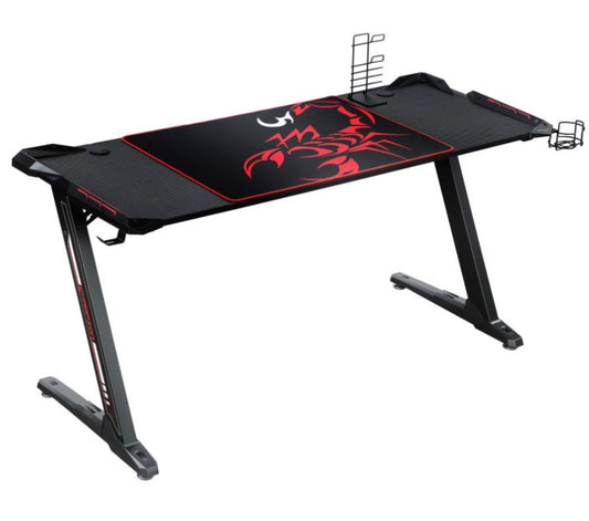 Brocton Metal Z-shaped Gaming Desk Black 802435