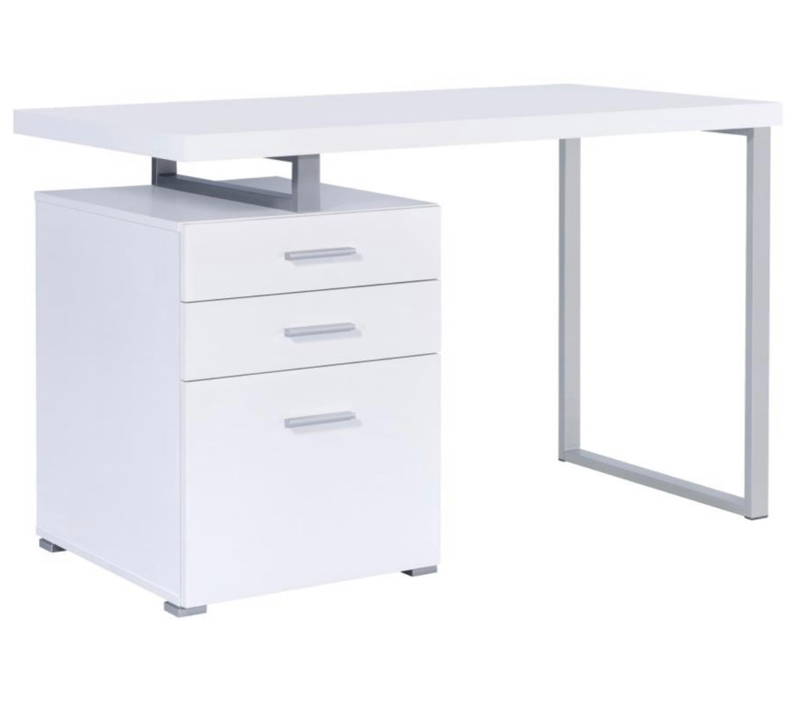 Brennan 3-drawer Office Desk White 800325