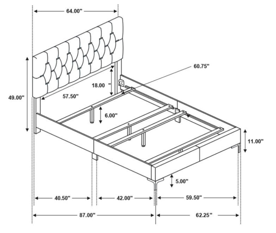 Kendall Upholstered Queen Bed 224401Q