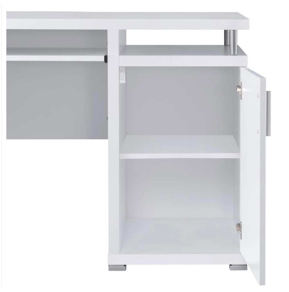 Tracy 2-drawer Computer Desk White 800108