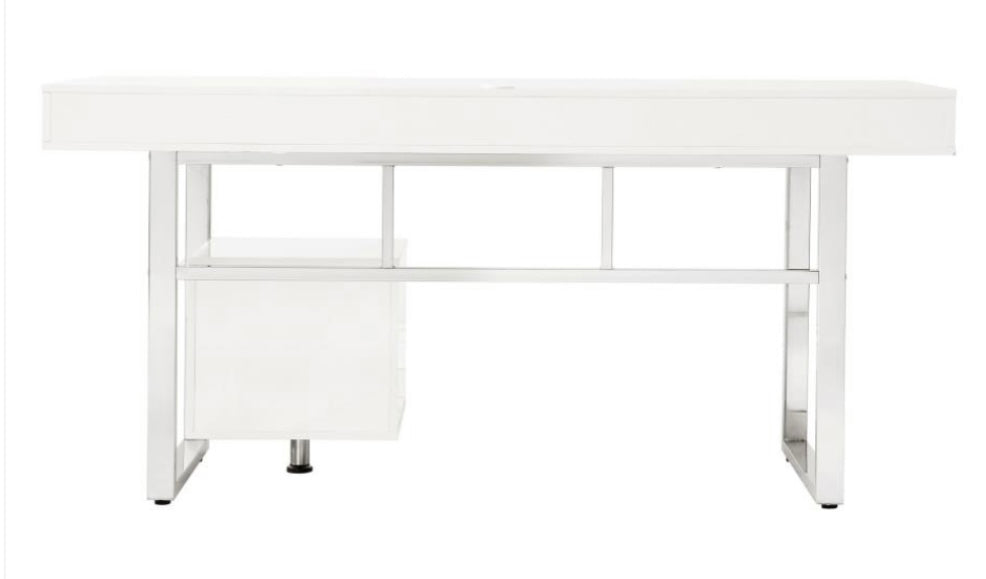 Whitman 4-drawer Writing Desk Glossy White 800897