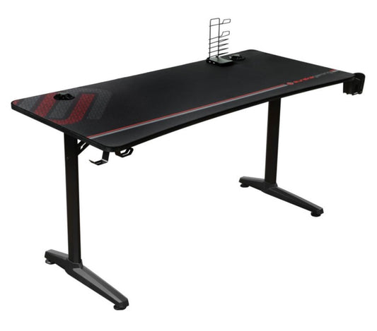 Tarnov Rectangular Metal Gaming Desk with USB Ports Black 802436