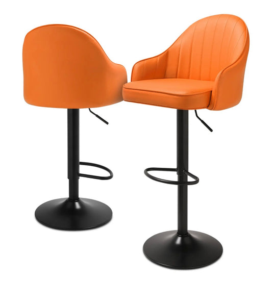 2 Orange Bar Stools