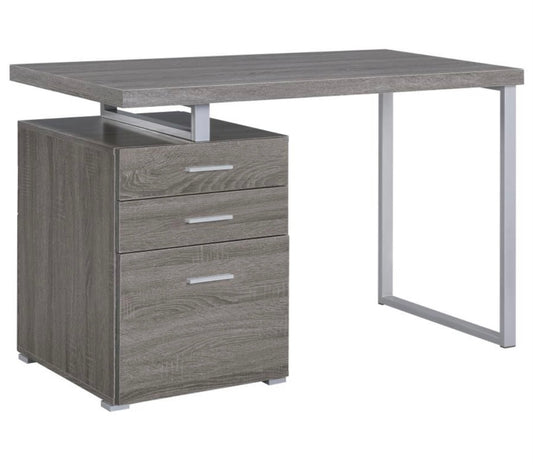 Brennan 3-drawer Office Desk Weathered Grey 800520