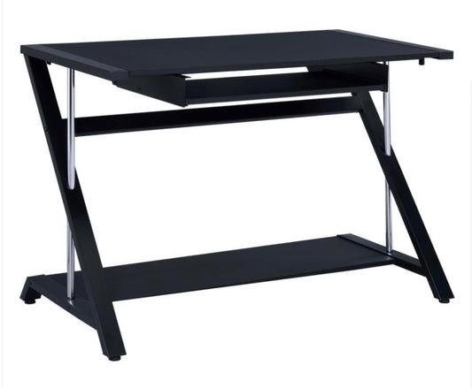 Mallet Computer Desk with Bottom Shelf Black 800222