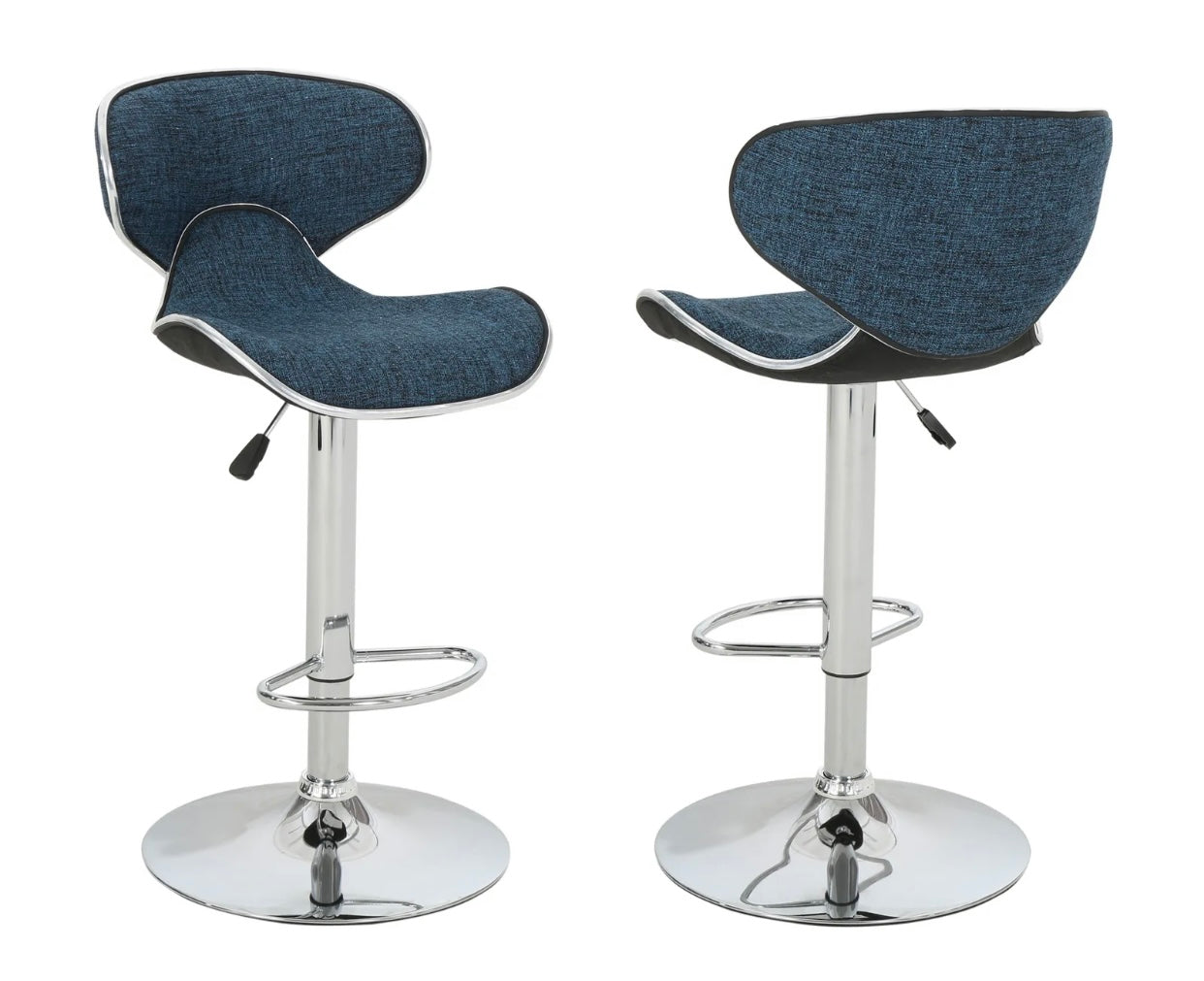 2 Indigo Weave Tweed Bar Stools