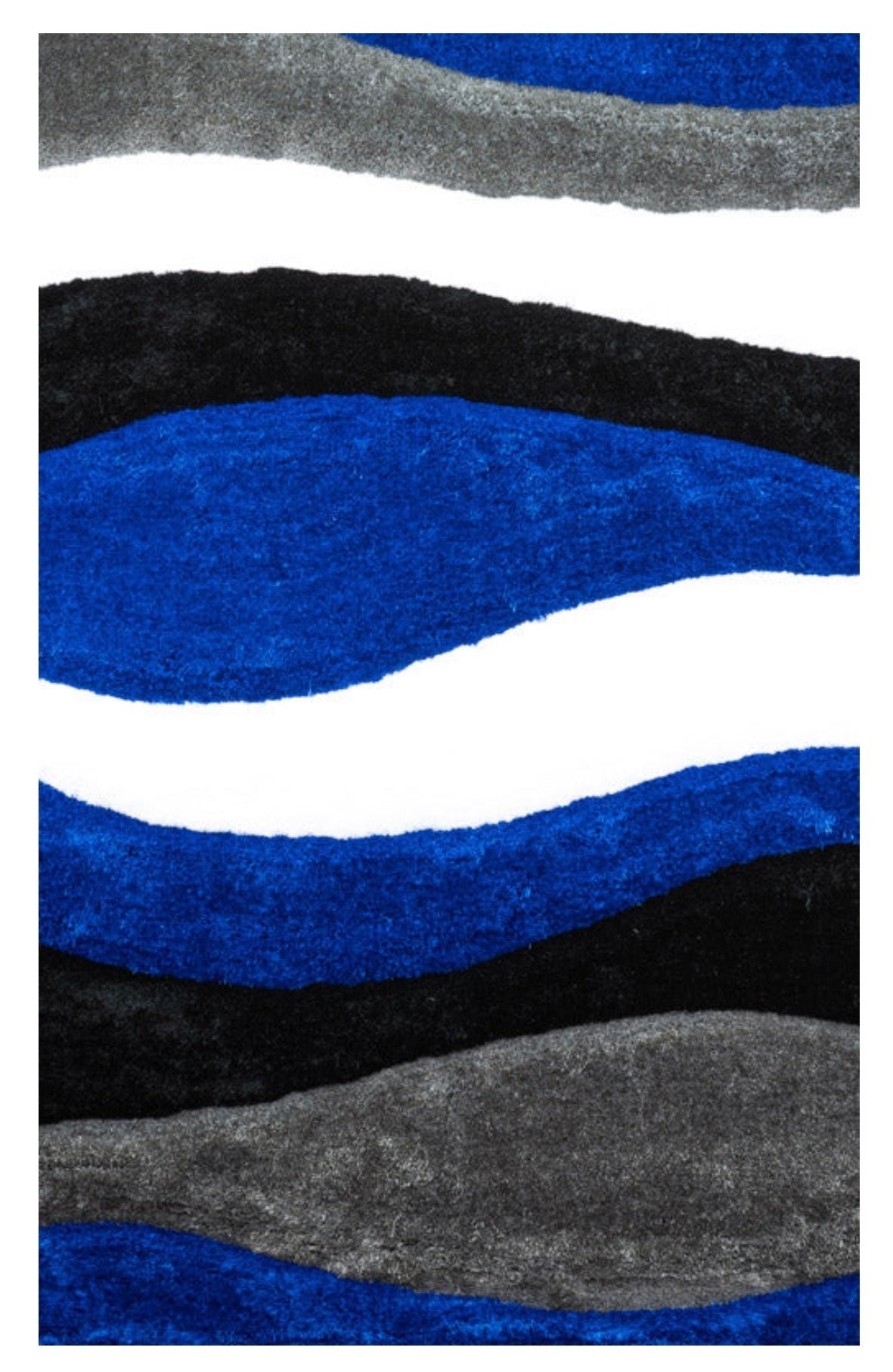 Blue Wavy Area Rug SH005BLUE