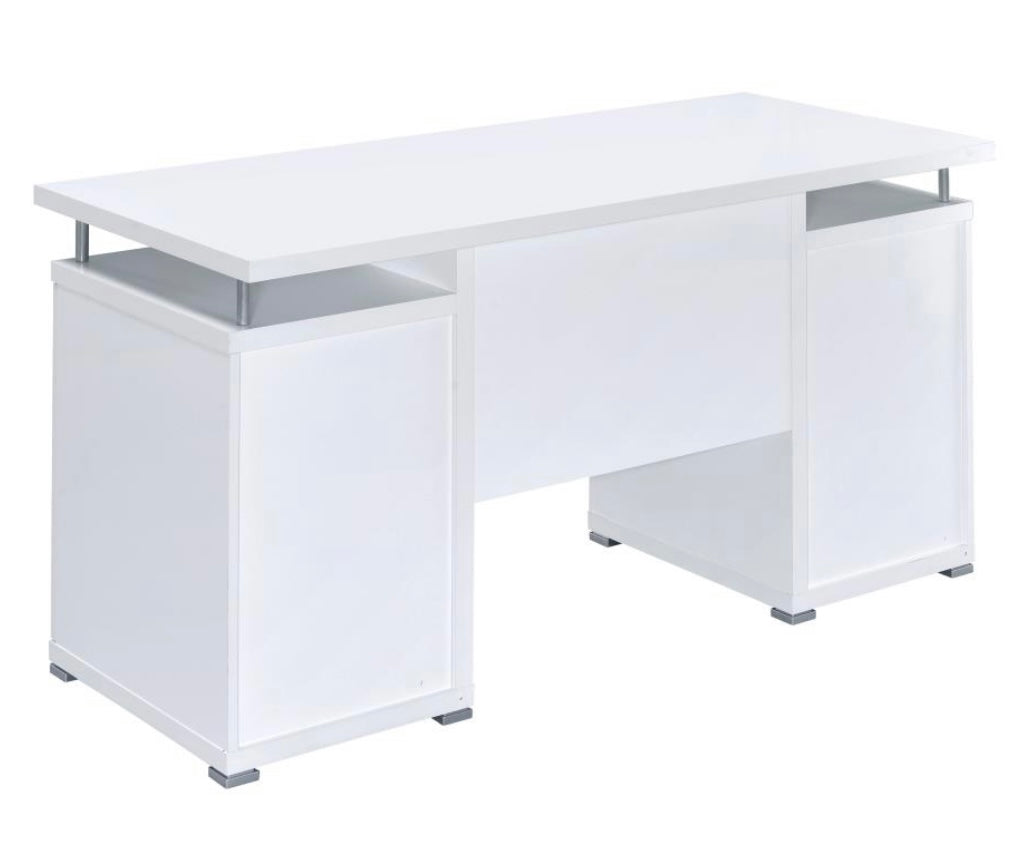 Tracy 2-drawer Computer Desk White 800108