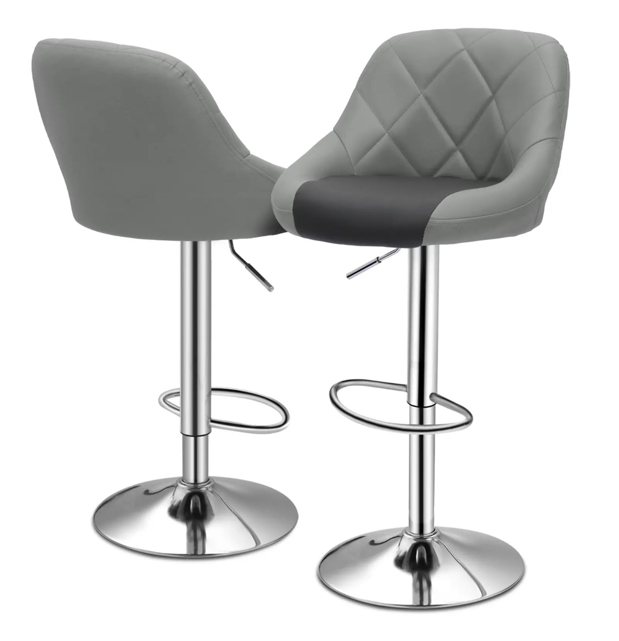 2 Gray/Black Bar Stools