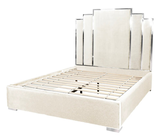 King Suede Low Profile Bed SH096K-W/S