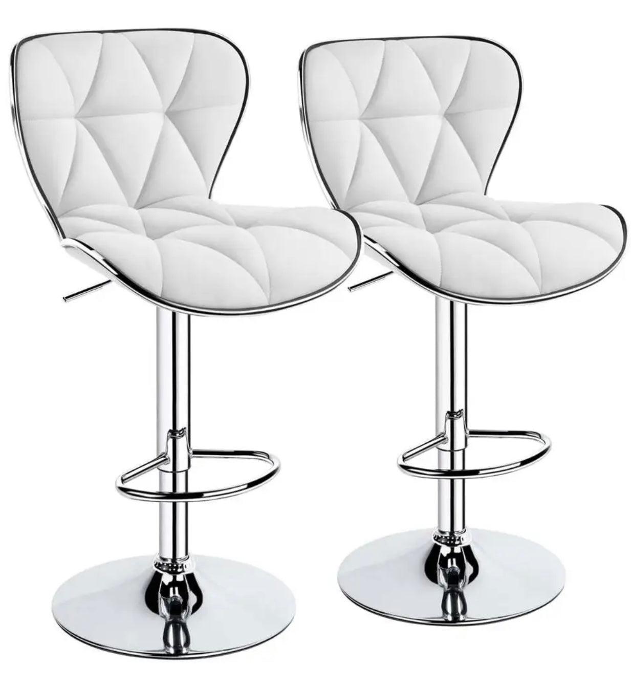 2 White Bar Stools