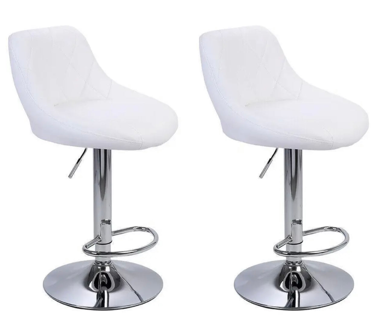 2 White Bar Stools