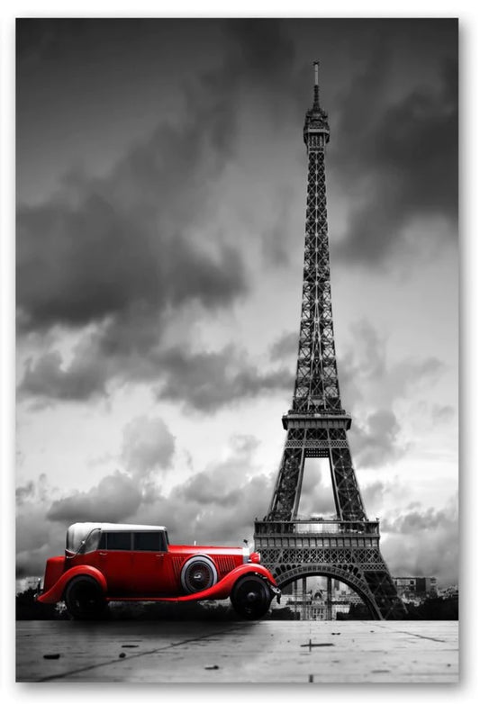 Black & White Paris Glass Wall Art SHS5072-1