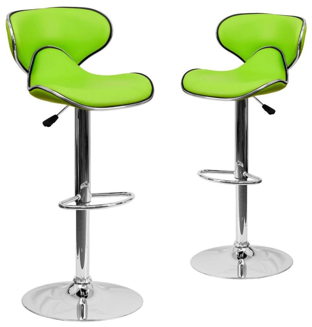 2 Green Bar Stools