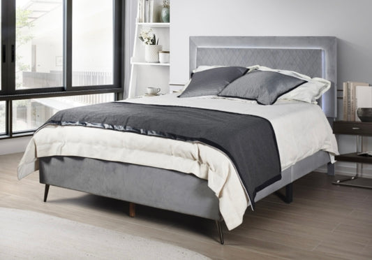 LED Dark Gray Queen Bed M7516