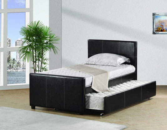 Full Bed with Twin Trundle Bed Black M7526