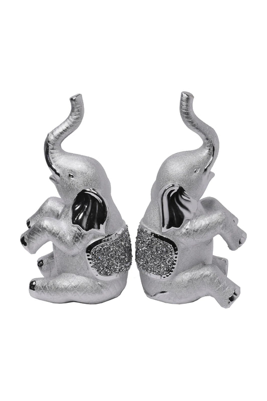 2pc Silver Diamond Elephant Set SH1831-S