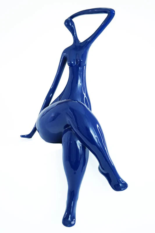 On Edge Woman Sculpture SHTH-229 Blue