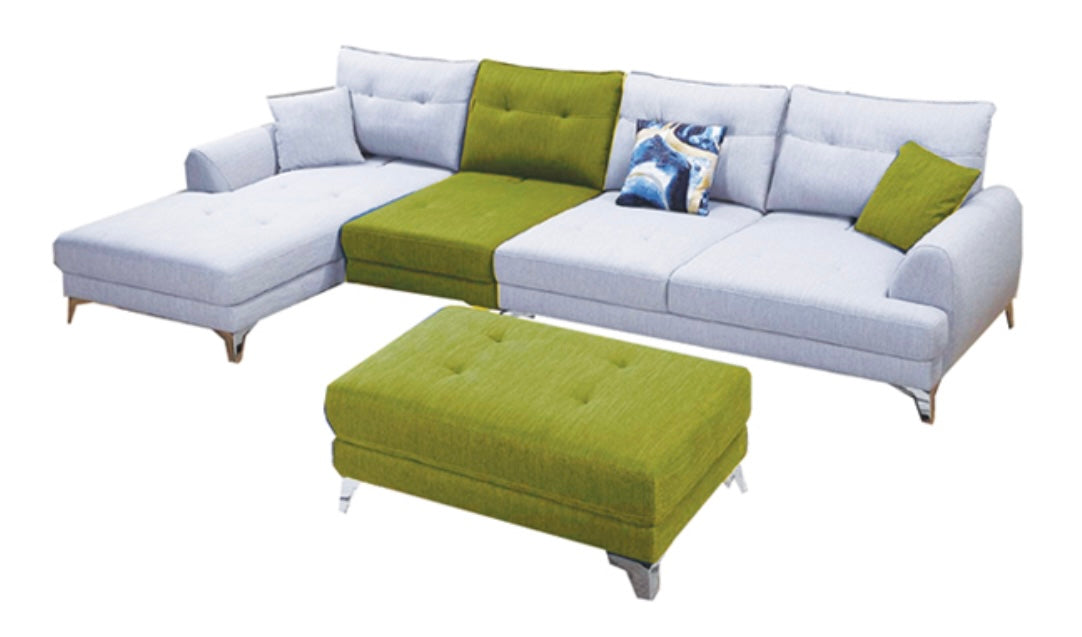 Alaska Sectional Green Grey