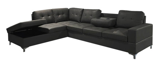 Antonella Sectional Black Left