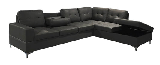 Antonella Sectional Black Right