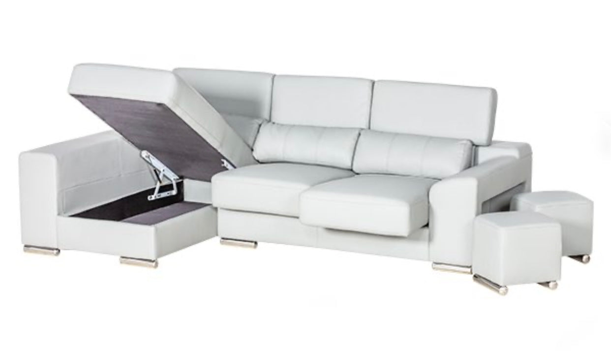 London Sectional White Left