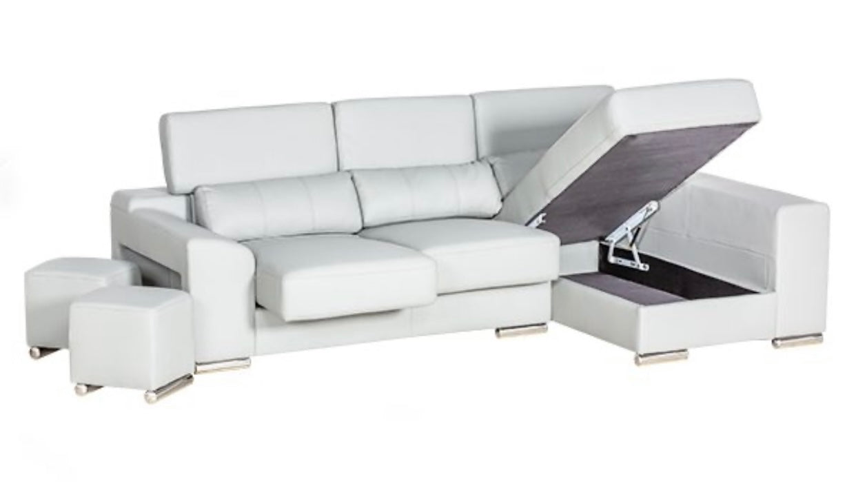 London Sectional White Right