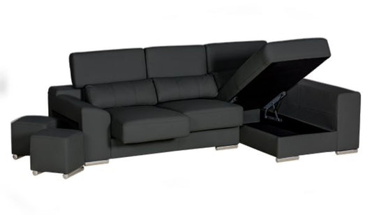 London Sectional Black Right