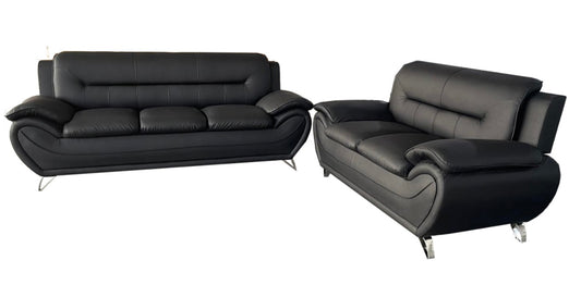 2 PCS Sofa And Loveseat Venecia Black