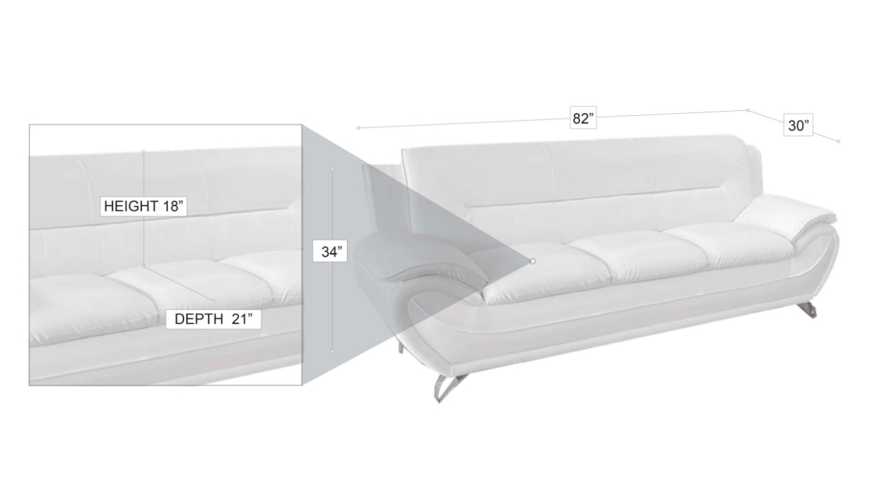 2 PCS Sofa And Loveseat Venecia White