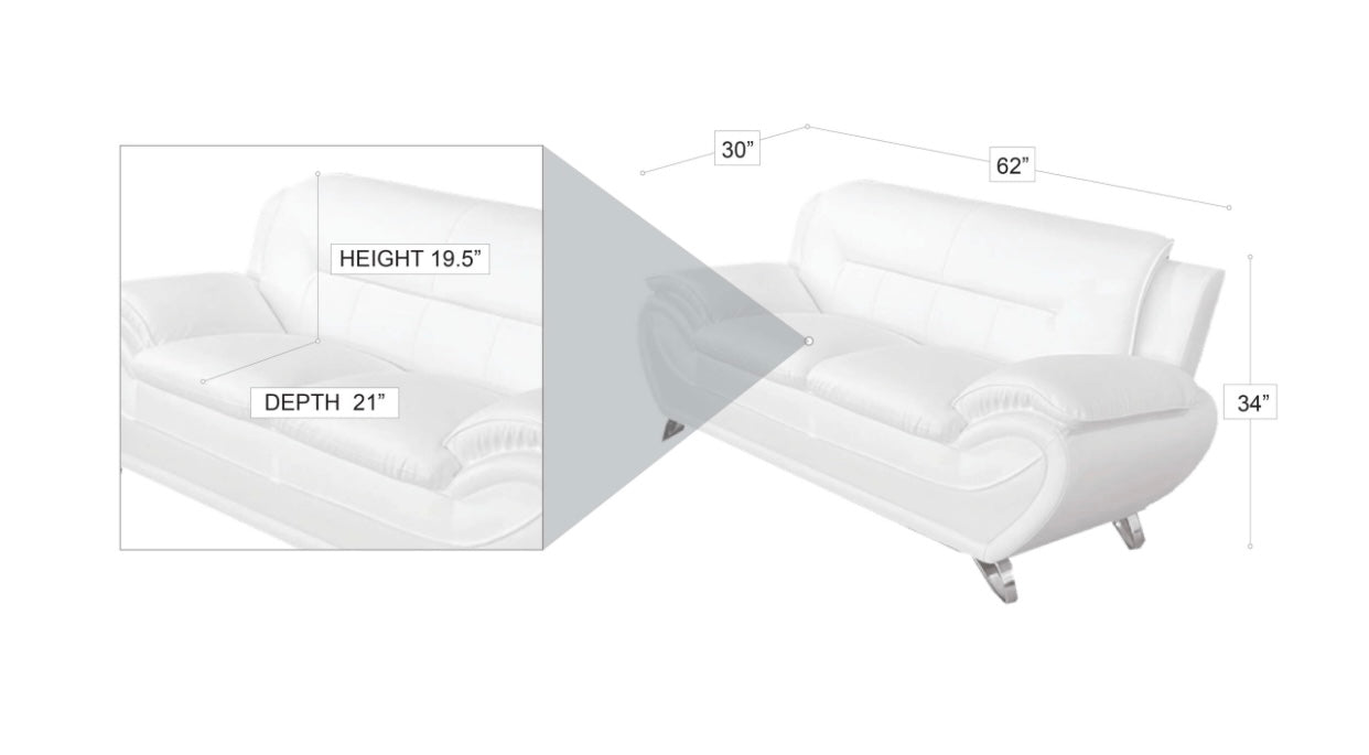 2 PCS Sofa And Loveseat Venecia Gray