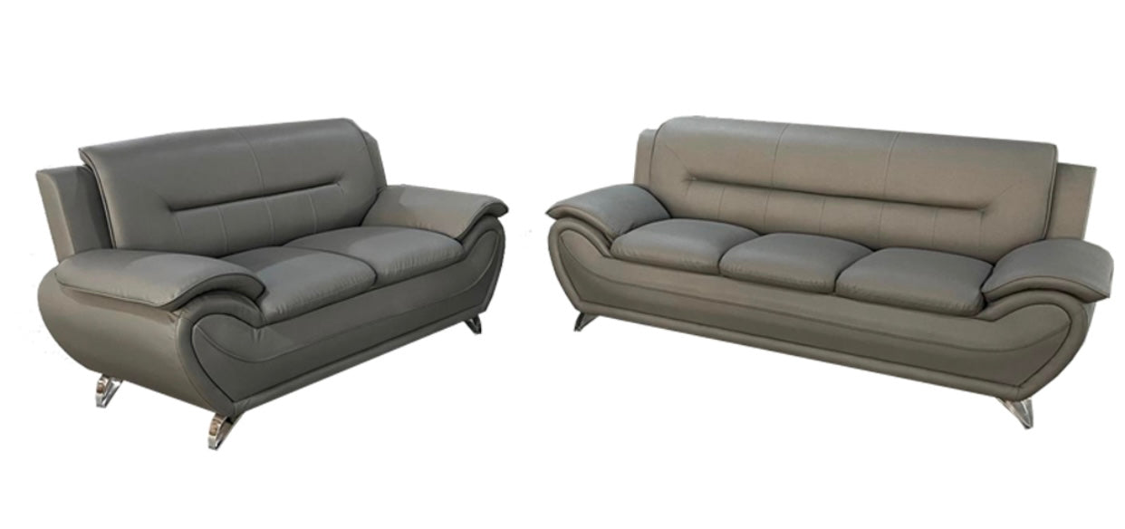 2 PCS Sofa And Loveseat Venecia Gray