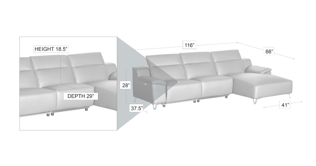 Melanie Sectional Black Right