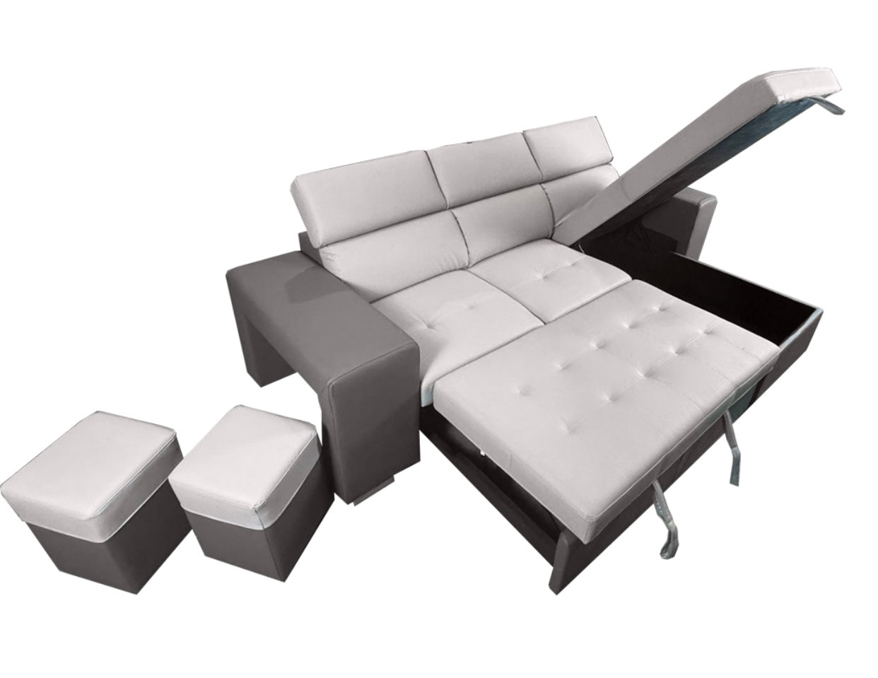 Milano Sectional 2 Tones Grey