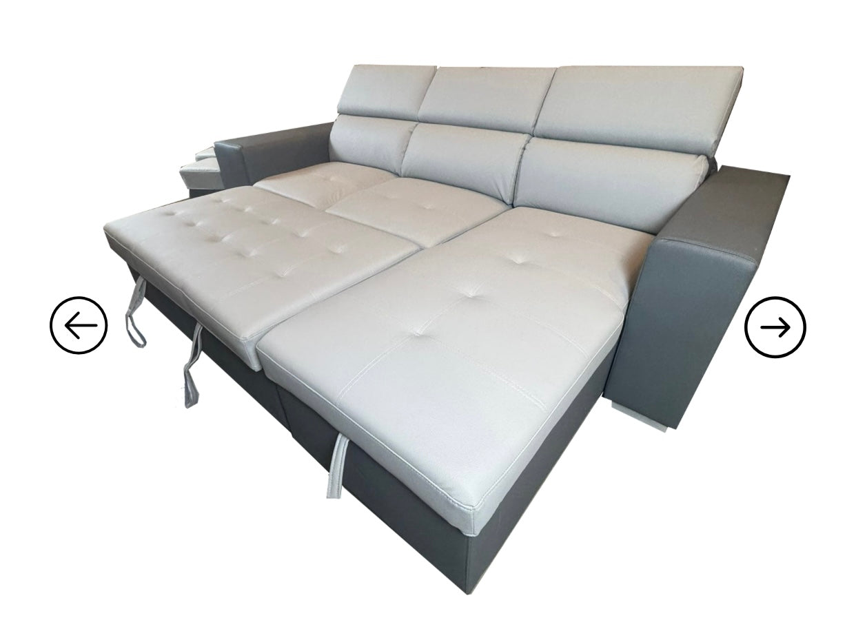 Milano Sectional 2 Tones Grey