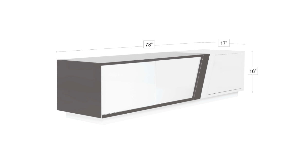 Adam TV Stand White/Black 78”