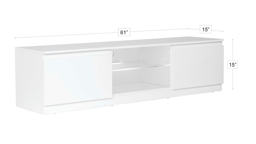 April LED TV Stand White 61”