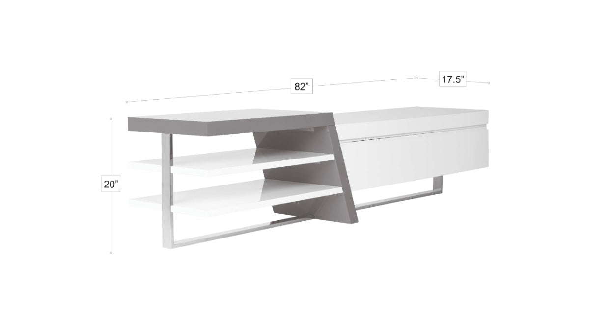 Axis TV Stand White/Gray 82”