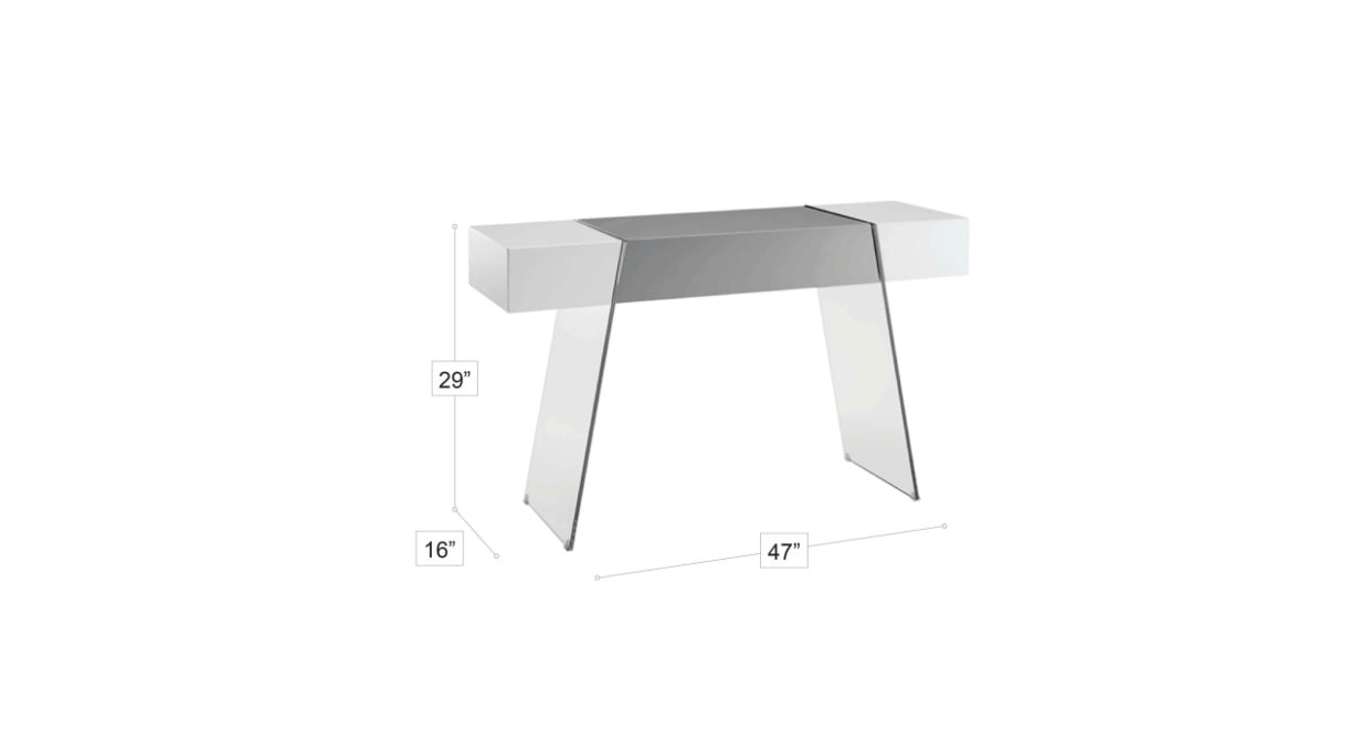 Bronx Console Table White Black