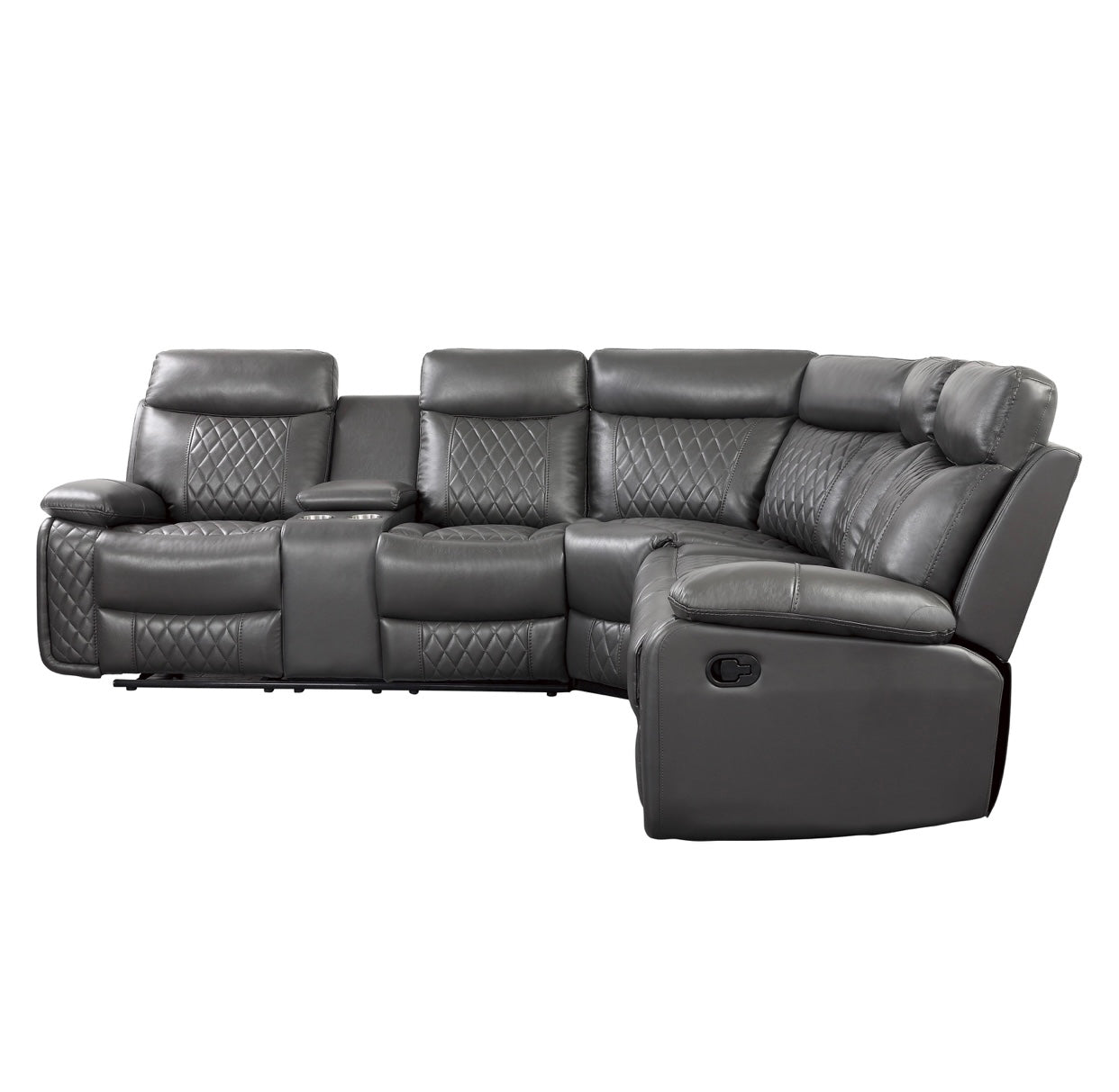 3-Piece Reclining Sectional with Left Console 9599GRY*SC