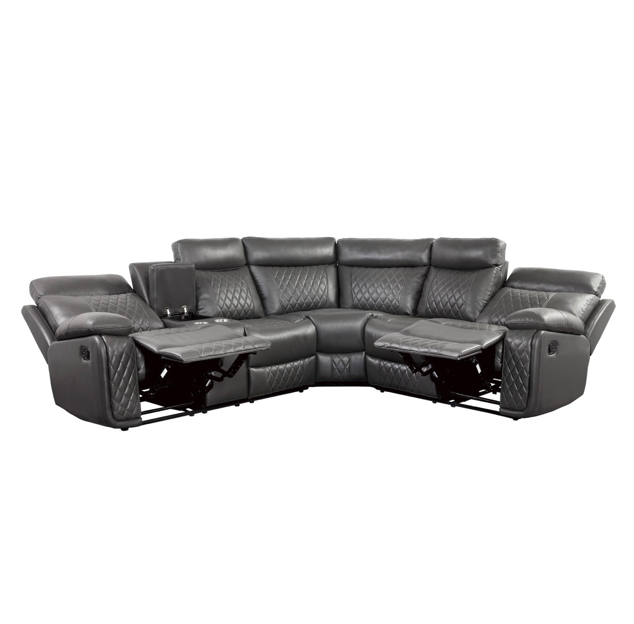 3-Piece Reclining Sectional with Left Console 9599GRY*SC