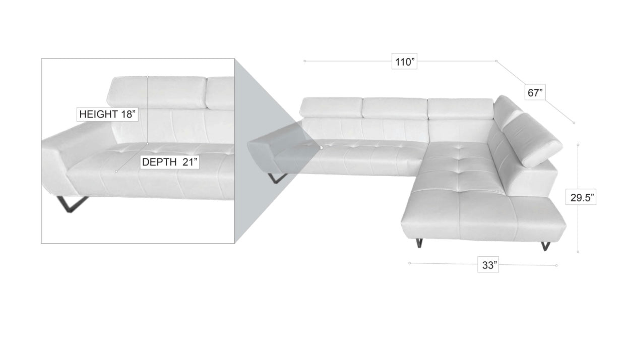 Turin Sectional Black LEFT